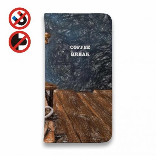 【手帳型ベルトなし】【Stick Case】コーヒーブレイク