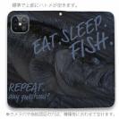 【手帳型ベルトなし】【Stick Case】Eat.Sleep.Fish... black bass