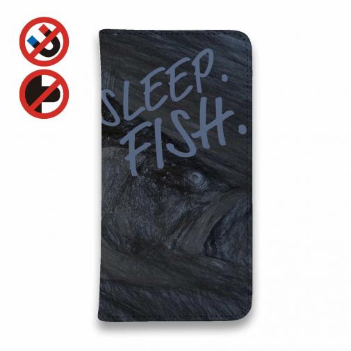 【手帳型ベルトなし】【Stick Case】Eat.Sleep.Fish... black bass