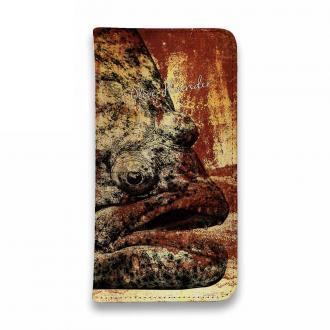 【手帳型ベルトなし】【Stick Case】ヒラメ　鉄錆