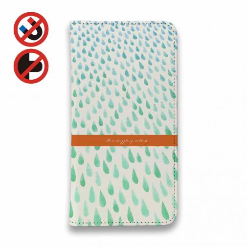 【手帳型ベルトなし】【Stick Case】柔らかい雨