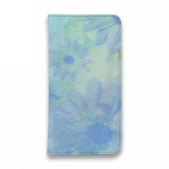 【手帳型ベルトなし】【Stick Case】ウォーターフラワー　ブルー