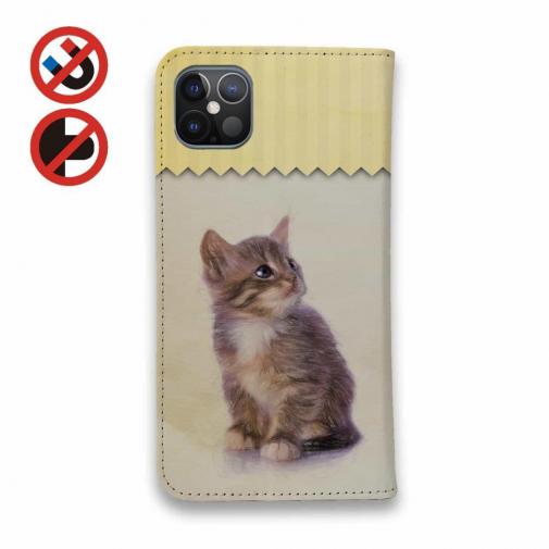 【手帳型ベルトなし】【Stick Case】kitten sits　座る子猫