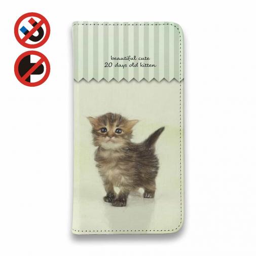 【手帳型ベルトなし】【Stick Case】生後20日の可愛い子猫　イラスト