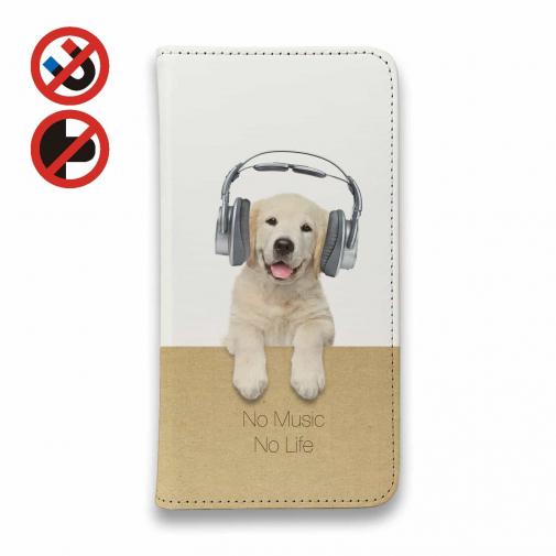 【手帳型ベルトなし】【Stick Case】レトリバーだってNo Music No Life