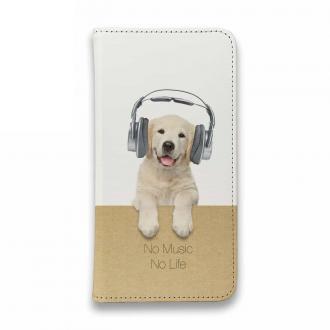 【手帳型ベルトなし】【Stick Case】レトリバーだってNo Music No Life