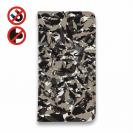 【手帳型ベルトなし】【Stick Case】あかり　百目ロゴ　迷彩オールドブラウン