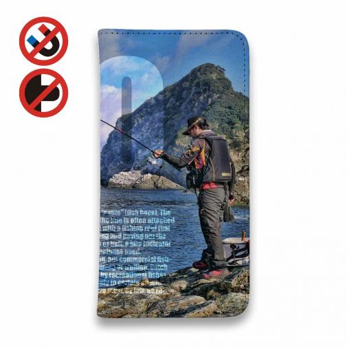 【手帳型ベルトなし】【Stick Case】磯の上の竿曲げ