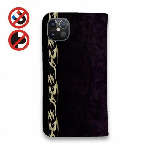 【手帳型ベルトなし】【Stick Case】鬼掛　黒刃(くろやいば)　ダークマゼンタ