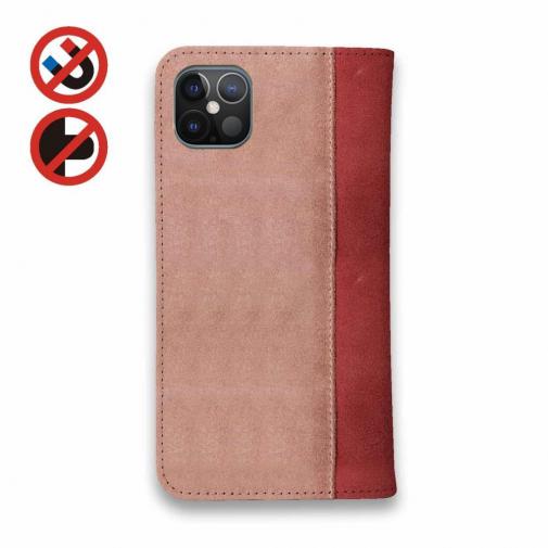 【手帳型ベルトなし】【Stick Case】スエード風大人のワインレッド