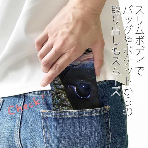 【手帳型ベルトなし】【Stick Case】オナガと釣研ロゴ