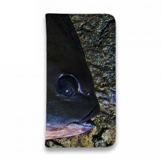 【手帳型ベルトなし】【Stick Case】オナガと釣研ロゴ