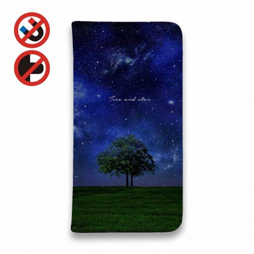 【手帳型ベルトなし】【Stick Case】Tree and star