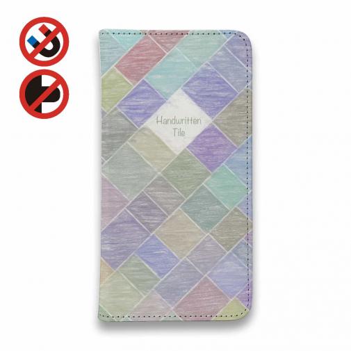 【手帳型ベルトなし】【Stick Case】手書きのタイル