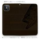 【手帳型ベルトなし】【Stick Case】ブラックバス釣り　革風デザイン