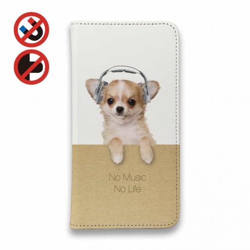 【手帳型ベルトなし】【Stick Case】チワワだってNo Music No Life