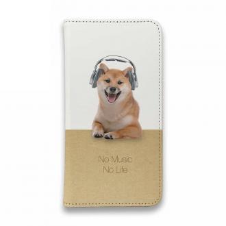 【手帳型ベルトなし】【Stick Case】柴犬だってNo Music No Life