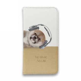 【手帳型ベルトなし】【Stick Case】柴子犬だってNo Music No Life