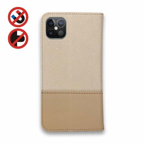 【手帳型ベルトなし】【Stick Case】レザー風リボン&ショルダーストラップ　ベージュ