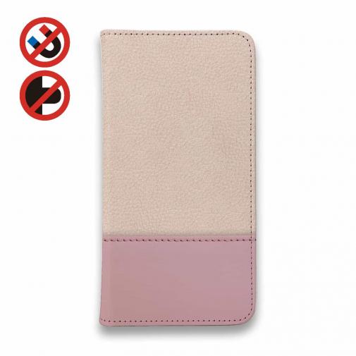 【手帳型ベルトなし】【Stick Case】レザー風リボン&ショルダーストラップ　ライトピンク