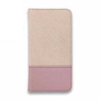 【手帳型ベルトなし】【Stick Case】レザー風リボン&ショルダーストラップ　ライトピンク