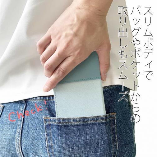 【手帳型ベルトなし】【Stick Case】レザー風リボン&ショルダーストラップ　サックス