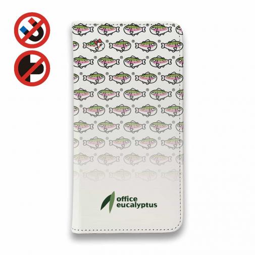 【手帳型ベルトなし】【Stick Case】【eucalyptus】グレ鱒　ホワイト