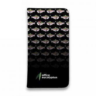 【手帳型ベルトなし】【Stick Case】【eucalyptus】グレ鱒　ブラック