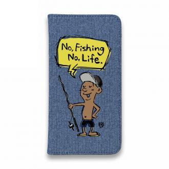 【手帳型ベルトなし】【Stick Case】【釣りざんまい】ノーフィッシングノーライフアングラー