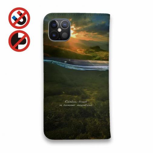 【手帳型ベルトなし】【Stick Case】夏山のニジマス