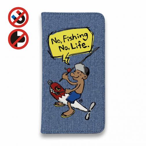 【手帳型ベルトなし】【Stick Case】【釣りざんまい】ルアーに乗ったアングラー