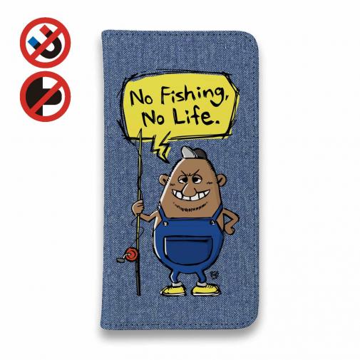 【手帳型ベルトなし】【Stick Case】【釣りざんまい】ポッチャリアングラー