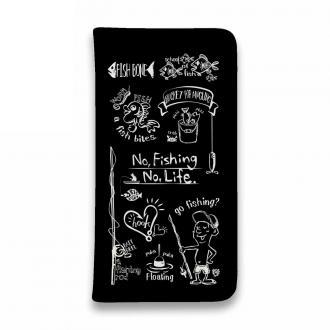 【手帳型ベルトなし】【Stick Case】【釣りざんまい】釣りが好きなんです_ブラック