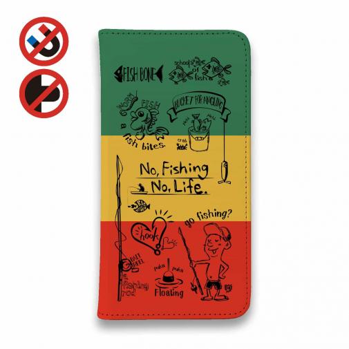 【手帳型ベルトなし】【Stick Case】【釣りざんまい】釣りが好きなんです_ラスタカラー