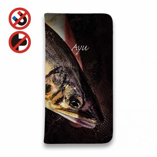 【手帳型ベルトなし】【Stick Case】鮎(アユ)の追い星