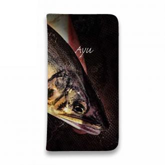 【手帳型ベルトなし】【Stick Case】鮎(アユ)の追い星