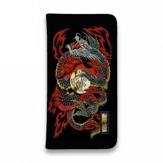 【彫姫】【手帳型ベルトなし】【Stick Case】龍　和彫りデザイン