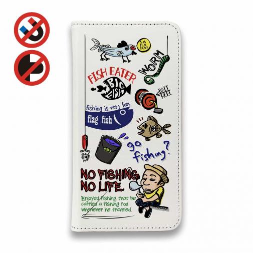 【手帳型ベルトなし】【Stick Case】【釣りざんまい】 釣り好きですがなにか?_カラフル