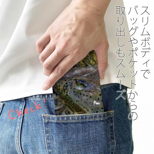 【手帳型ベルトなし】【Stick Case】【HOOZUKI】水面とニジマス
