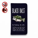 【手帳型ベルトなし】【Stick Case】【釣りざんまい】ドット絵のブラックバス_カラフルダークネイビー