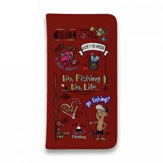 【手帳型ベルトなし】【Stick Case】【釣りざんまい】釣りが好きなんです_カラフルレッド