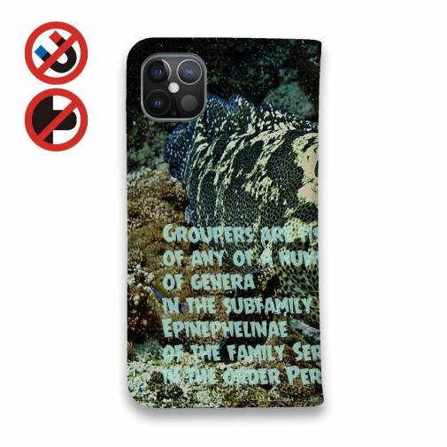 【手帳型ベルトなし】【Stick Case】グルーバー・フィッシュ(ハタ類)　アメコミ風