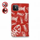 【手帳型ベルトなし】【Stick Case】ボーン・フィッシュ　レッド