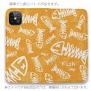 【手帳型ベルトなし】【Stick Case】ボーン・フィッシュ　オレンジ