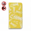 【手帳型ベルトなし】【Stick Case】ボーン・フィッシュ　イエロー