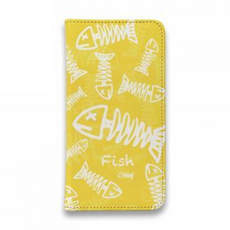 【手帳型ベルトなし】【Stick Case】ボーン・フィッシュ　イエロー