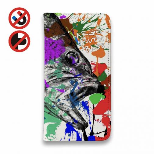 【手帳型ベルトなし】【Stick Case】ブラックバス2 ペンキペイント