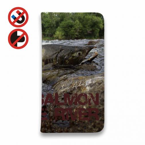 【手帳型ベルトなし】【Stick Case】サーモン・イン・ザ・リバー