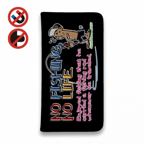【手帳型ベルトなし】【Stick Case】【釣りざんまい】魚がひいてる、どうしよう!_カラフルブラック