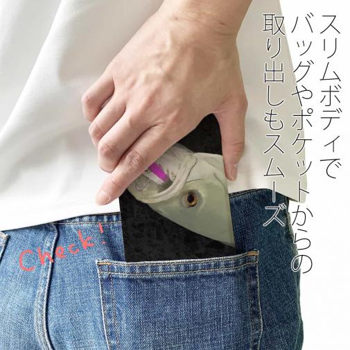 【手帳型ベルトなし】【Stick Case】【佐藤ケロ子】シーバスの食欲　ブラック